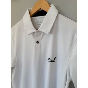 Bad Birdie Bad Elements Cooling Polo Brilliant White BBMP023-432 Mens Small NEW